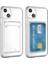 Apple iPhone 13 Kılıf Kartlıklı Şeffaf Card Holder Clear Silikon Kapak 1
