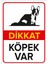 Dikkat Köpek Var Levhası / Boston Terrier - Dekote Malzeme 25X35 cm 1