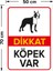 Dikkat Köpek Var Levhası / Boston Terrier - Dekote Malzeme 50X70 cm 2