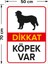 Dikkat Köpek Var Levhası Cachorro Silhueta - Dekote Malzeme 50X70 cm 2