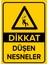 Dikkat Düşen Nesneler Levhası - Dekote Malzeme 50X70 cm 1