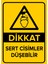 Dikkat Sert Cisimleri Düşebilir Levhası - Sac Malzeme 35X50 cm 1
