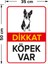 Dikkat Köpek Var Levhası Oturan Boston Terrier - Sac Malzeme 35X50 cm 2
