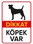 Dikkat Köpek Var Levhası Rottweiler - Sac Malzeme 25X35 cm 1