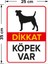 Dikkat Köpek Var Levhası Rottweiler - Sac Malzeme 25X35 cm 2