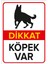 Dikkat Köpek Var Levhası Alman Çoban Köpeği - Sac Malzeme 35X50 cm 1