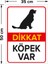 Dikkat Köpek Var Levhası Golden - Sac Malzeme 35X50 cm 2