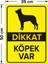 Dikkat Köpek Var Levhası Siyah Alman Kurdu - Sac Malzeme 35X50 cm 2