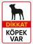 Dikkat Köpek Var Levhası Amerikan Pit Bull Teriyeri - Dekote Malzeme 50X70 cm 1