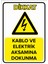 Kablo ve Elektrik Aksamına Dokunma Levhası - Sac Malzeme 50X70 cm 1