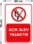 Açık Alev Yasaktır Levhası - Dekote Malzeme 50X70 cm 2