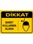 Dikkat Baret Kullanma Alanı Levhası - Dekote Malzeme 25X35 cm 1