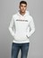 Hood Corp Old Logo Erkek Beyaz Kapüşonlu Sweatshirt 1