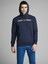 Hood Corp Old Logo Erkek Lacivert Kapüşonlu Sweatshirt 1
