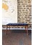Antrasit Mavi Kapitone Bench Puf 1