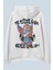 Never Give Up Beyaz Oversize Kapüşonlu Sweatshirt Hoodie 1