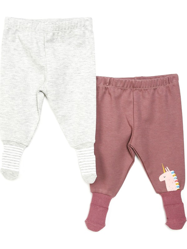 Hello Baby Hellobaby Basic Kız Bebek 2li Çoraplı Pijama Pantolon