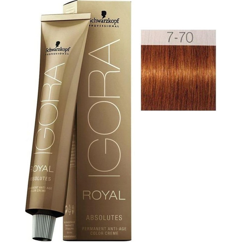Schwarzkopf Igora Royal Absolutes 7-70 Kumral-Doğal Bakır Saç Boyası (Yeni)