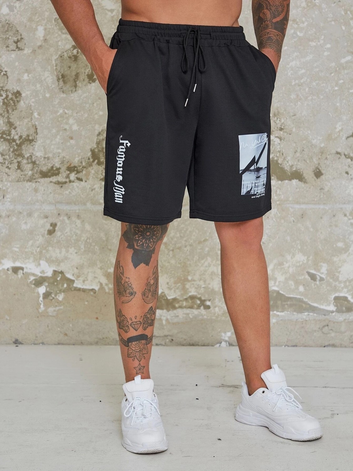DAXİS Sportwear Company Baskılı Kısa Şort-Daxis Sportwear Company