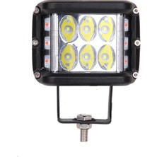 Techmaster 6 LED 18W Delici Yayıcı Çakarlı Off Road Farı Lambası