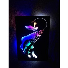 Çakra Fishing Balıkçılık Temalı LED Işıklı Ahşap Tablo 50 x 35 cm