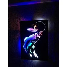 Çakra Fishing Balıkçılık Temalı LED Işıklı Ahşap Tablo 50 x 35 cm