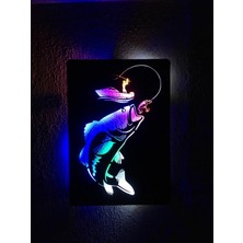 Çakra Fishing Balıkçılık Temalı LED Işıklı Ahşap Tablo 50 x 35 cm
