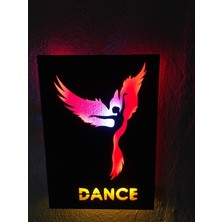 Çakra Dans Temalı LED Işıklı Ahşap Tablo 50 x 35 cm