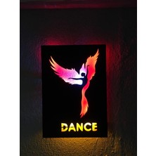 Çakra Dans Temalı LED Işıklı Ahşap Tablo 50 x 35 cm