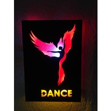 Çakra Dans Temalı LED Işıklı Ahşap Tablo 50 x 35 cm
