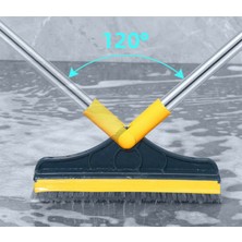 2 In 1 V Şeklinde Fırça ve Çekçek Paspas Mop Banyo Mutfak Duvar Köşe Boşluk Ovma Cleaning Brush