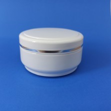 Demet Home 30 ml Lüx Şeritli Boş Kozmetik-Krem-Pomat Kutusu Plastik Krem Kavanozu