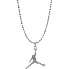Kolbi Nba Michael Jordan Smaç Kolye Gümüş Kaplama Top Zincirli