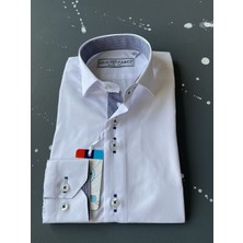 Düz Saks  Pöti Kareli Okul Çocuk Gömleği