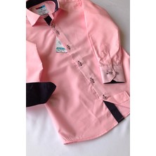 Düz Saks  Pöti Kareli Okul Çocuk Gömleği