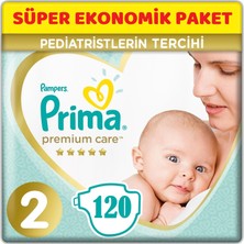 Prima Premium Care Bebek Bezi Beden:2 (4-8kg) Mini 120 Adet Süper Ekonomik Pk