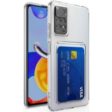 Kılıfist Xiaomi Redmi Note 11 Global Kılıf Kartlıklı Şeffaf Card Holder Clear Silikon Kapak