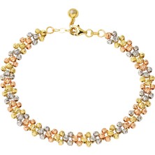 Bilezikci 3 Sıra Top Altınlı 14 Ayar Bileklik