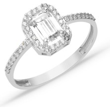 Bilezikci Baget Taşlı Beyaz Altın Yüzük