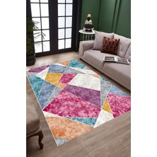 Viola Halı Dijital Baskılı Kaymaz Taban Yıkanabilir Salon Halısı Mutfak Halısı Koridor Halısı