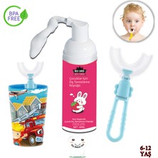 Mas Lord U Tipi Yeni Nesil Diş Fırçası Seti - Mavi Fırçalık + Mavi Kelebek 6-12 Yaş + Köpük Macun