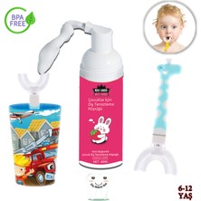 Mas Lord U Tipi Yeni Nesil Diş Fırçası Seti - Mavi Fırçalık + Mavi Zürafa 6-12 Yaş + Köpük Macun