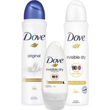 Dove Roll-On Invisible Dry, Sprey Deodorant Original ve Invisible Dry