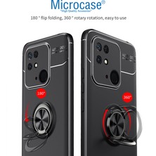 Microcase Xiaomi Poco C40 Focus Serisi Yüzük Standlı Silikon Kılıf - Siyah