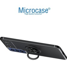 Microcase Xiaomi Poco C40 Focus Serisi Yüzük Standlı Silikon Kılıf - Siyah