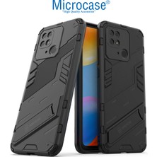 Microcase Xiaomi Poco C40 Matrix Serisi Armor Standlı Perfect Koruma Kılıf -Siyah