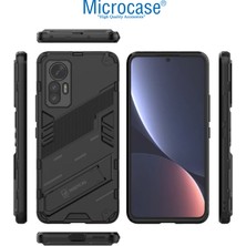 Microcase Xiaomi Mi 12 Lite Matrix Serisi Armor Standlı Perfect Koruma Kılıf -Siyah