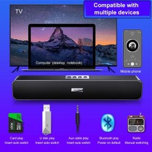 Xinh LED Tv Ses Bar Kablosuz Bluetooth Hoparlör Ev Sineması Surround Subwoofer Sd Kart (Yurt Dışından)