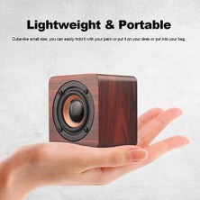 Xinh Mini Ahşap Bluetooth Hoparlör Taşınabilir Kablosuz Hoparlör Subwoofer Bas Güçlü Ses Kutusu Müzik Sihirli Küp Için Smartphone (Yurt Dışından)