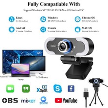 Xinh LED Halka ile Web Kamerası Doldurma Işık Sürücüsü Ücretsiz Bilgisayar Mini Kamera Live Yayın Videosu Için Mikrofon ile USB Web Kamera (Yurt Dışından)